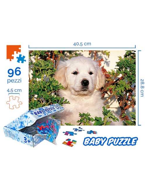 Dimensioni puzzle bambini cane bianco