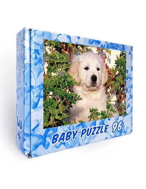 puzzle bambini cucciolo cane bianco