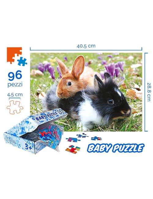 Puzzle bambini dimensioni conigli