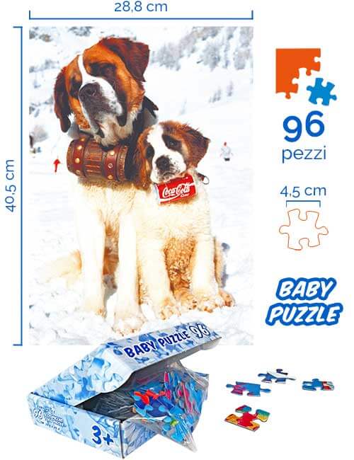 Dimensioni puzzle bambini cane San Bernardo