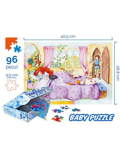 Dimensioni puzzle bambini bella addormentata