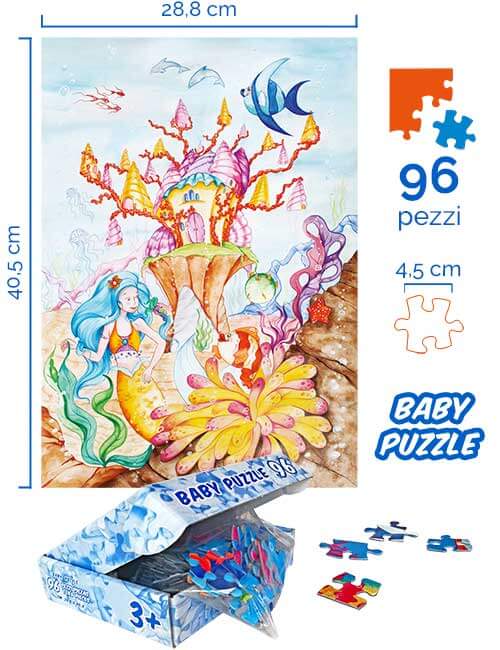 Dimensioni bambini puzzle sirena