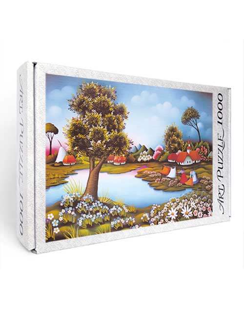 Art Puzzle 1000 pezzi paesaggio lago naif