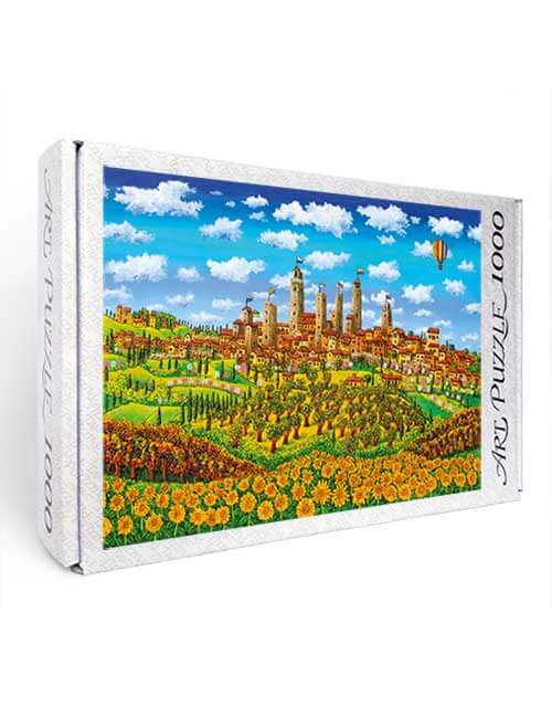 Art Puzzle 1000 pezzi San Gimignano Girasoli naif