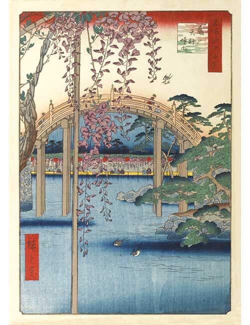 Puzzle 1000 micro tessere giappone ponte glicine Hiroshige