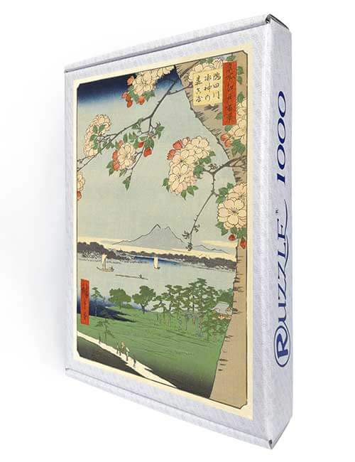 Ruzzle 1000 pezzi micro giappone Hiroshige fiori bianchi