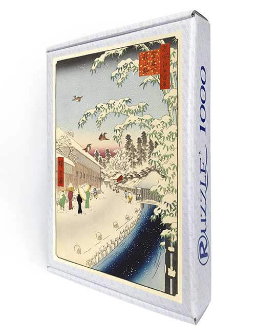 Ruzzle 1000 pezzi micro giappone Hiroshige bamboo neve
