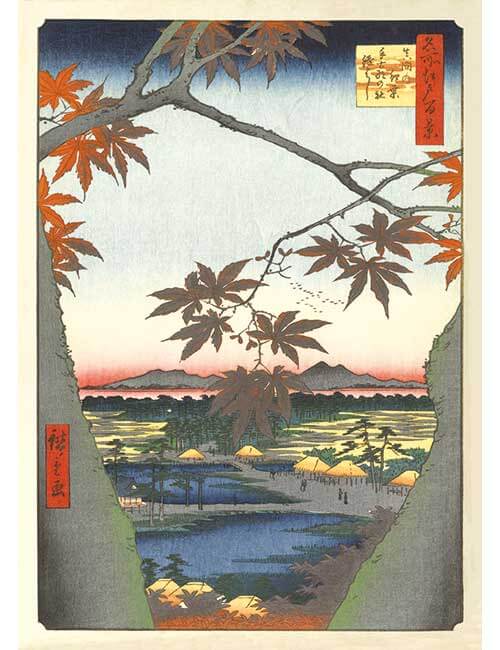Puzzle 1000 micro tessere giappone Hiroshige foglie acero