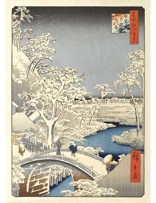 Puzzle 1000 micro tessere giappone Hiroshige ponte neve