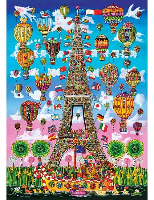 Puzzle 1000 micro tessere Tour Eiffel naif Elio Nava