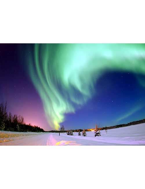 Puzzle 1000 micro tessere aurora boreale neve