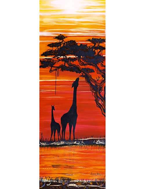 Art puzzle 1000 pezzi panoramico giraffe tramonto africa