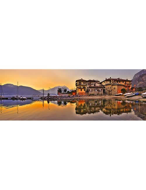 Art puzzle 1000 pezzi panoramico Lierna Lago di Como tramonto