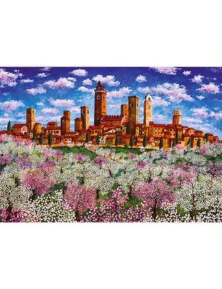 Puzzle 500 pezzi San Gimignano primavera naif