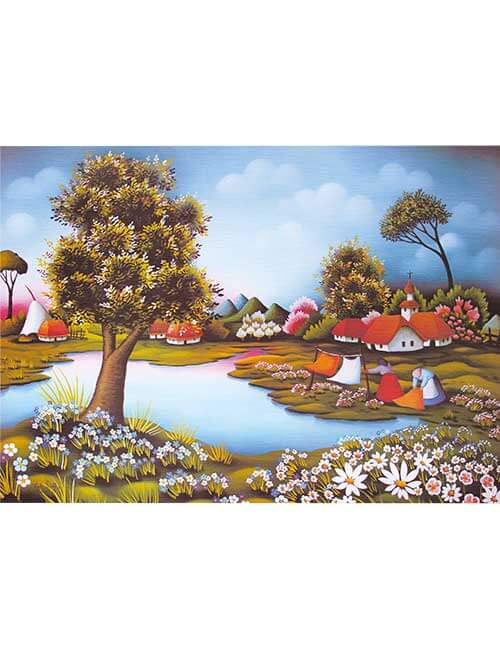 Art Puzzle 1000 pezzi paesaggio naif lago