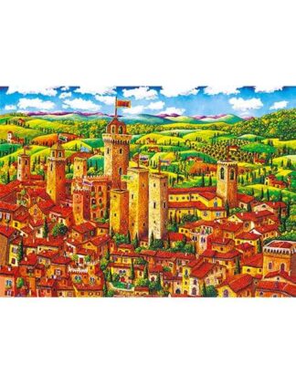 Art Puzzle 1000 pezzi San Gimignano torri naif