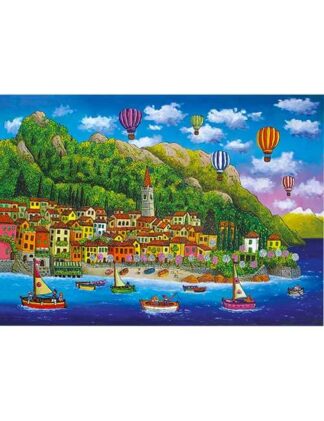 Art Puzzle 1000 pezzi Varenna Lago di Como naif