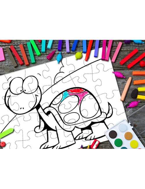 Puzzle da colorare 24 pezzi tartaruga