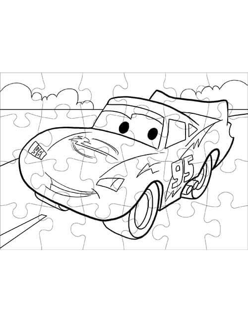 Puzzle per bambini 24 pezzi da colorare macchina