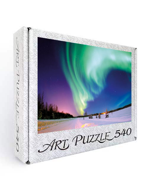 Art Puzzle 540 pezzi Aurora boreale neve scatola