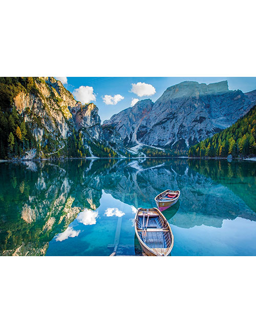Art Puzzle 540 pezzi Lago Braies barche Dolomiti