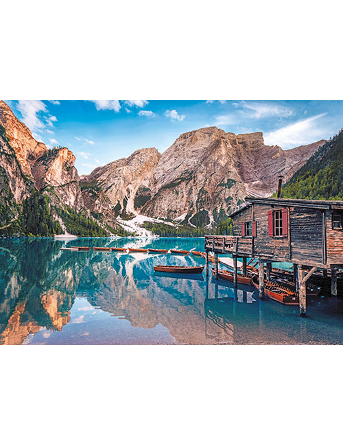 Art Puzzle 1080 pezzi Lago Braies barche Dolomiti